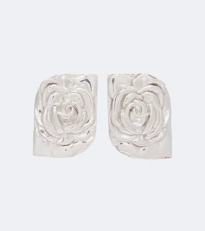 Magda Butrym Floral Earrings In Silver