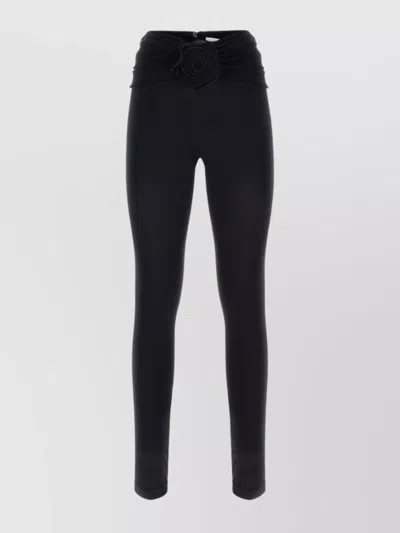 MAGDA BUTRYM FLORAL EMBELLISHMENT STRETCH NYLON LEGGINGS