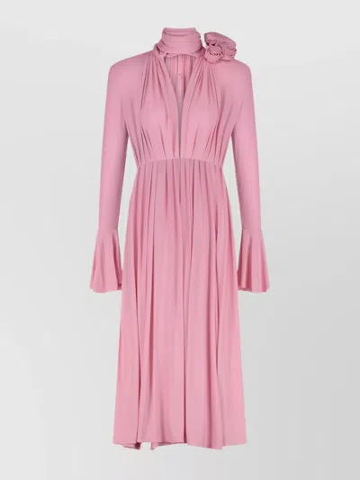 Magda Butrym Floral Embellishment Stretch Viscose Dress In Pink