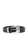 Magda Butrym Floral-engraved Leather Belt In Black