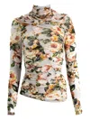 Magda Butrym Floral Halterneck Blouse In White