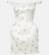 Magda Butrym Floral Off-shoulder Silk Minidress In White
