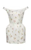 Magda Butrym Off-the-shoulder Floral-print Silk Mini Dress In Floral