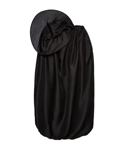 Magda Butrym Floral Organza Midi Skirt In Black