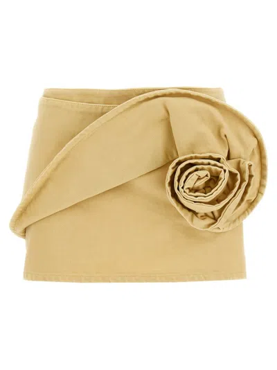 Magda Butrym Mini Length Wrap Detail Skirt In Beige