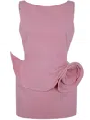 Magda Butrym Floral-appliqué Open-back Minidress In Pink