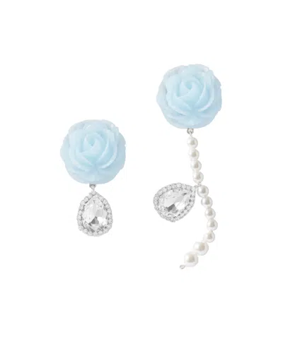 Magda Butrym Floral Pattern Earrings In Blue