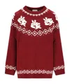Magda Butrym Floral-pattern Sweater In Burgundy