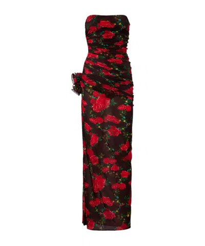 Magda Butrym Floral Pleated Dress In Multi