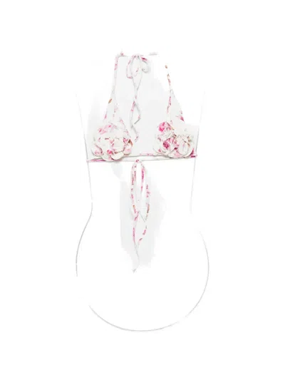Magda Butrym Floral-print Bikini Top In Multi