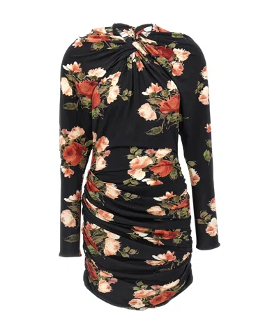 MAGDA BUTRYM MAGDA BUTRYM FLORAL-PRINTED DRAPED MINI DRESS