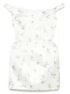 Magda Butrym Floral Off-shoulder Silk Minidress In White