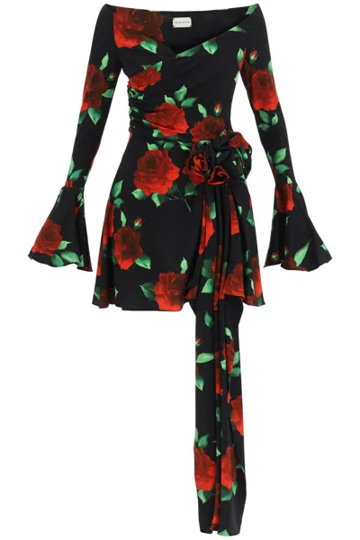 MAGDA BUTRYM FLORAL PRINT MINI DRESS IN VISCOSE