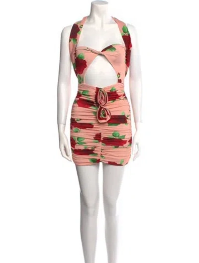 Pre-owned Magda Butrym Floral Print Mini Dress In Multi