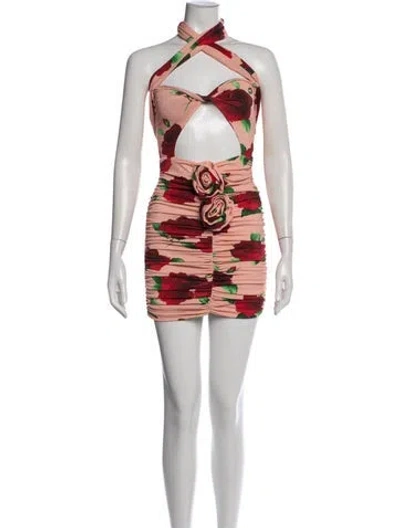 Pre-owned Magda Butrym Floral Print Mini Dress In Multi