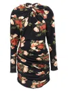 Magda Butrym '24' Draped Floral Mini Dress In Black
