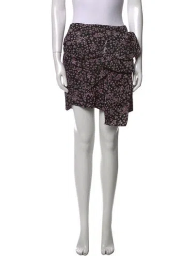 Pre-owned Magda Butrym Floral Print Mini Skirt In Black