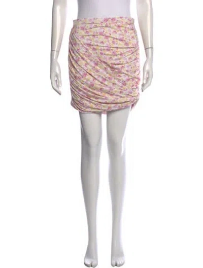 Pre-owned Magda Butrym Floral Print Mini Skirt In Pink