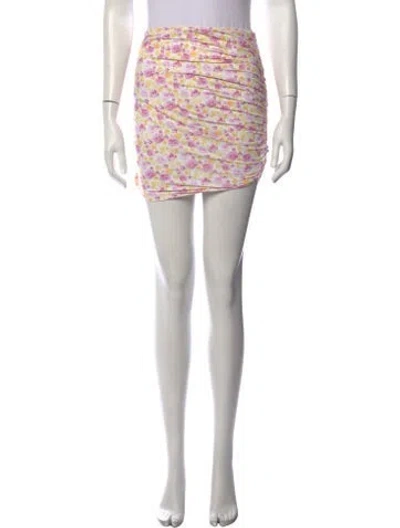 Pre-owned Magda Butrym Floral Print Mini Skirt W/ Tags In Pink