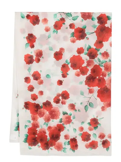 Magda Butrym Floral-print Silk Scarf In Beige