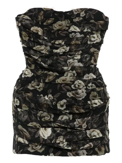 MAGDA BUTRYM FLORAL-PRINT STRAPLESS DRESS