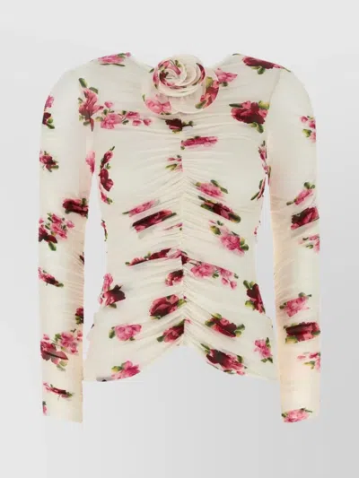 MAGDA BUTRYM FLORAL PRINT STRETCH CUPRO TOP