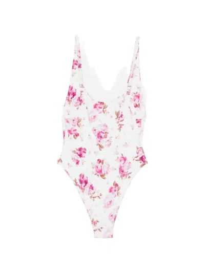 Magda Butrym Floral-print Swimsuit In Pink