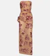 Magda Butrym Beige Floral Print Strapless Midi Dress In Beige