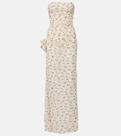 Magda Butrym Floral Ruched Gown In Multi