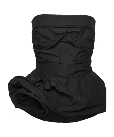 Magda Butrym Floral Ruffle Corset In Black