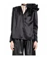 Magda Butrym Draped Floral V-neck Blouse