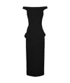 Magda Butrym Floral Side Cut Out Midi Dress In Black In Black