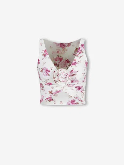 Magda Butrym Floral Top In Pink