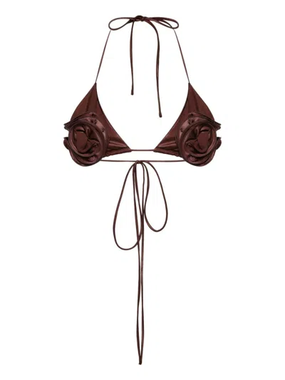 Magda Butrym Florales Triangel-bikinioberteil In Braun