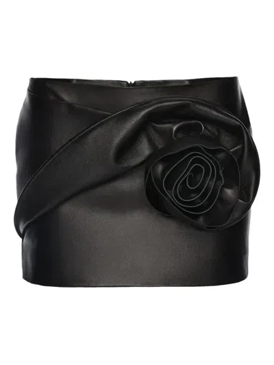 Magda Butrym Floral Wrap Skirt In Black