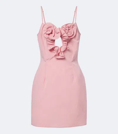 Magda Butrym Ruffled Cotton And Silk-blend Mini Dress In Pink