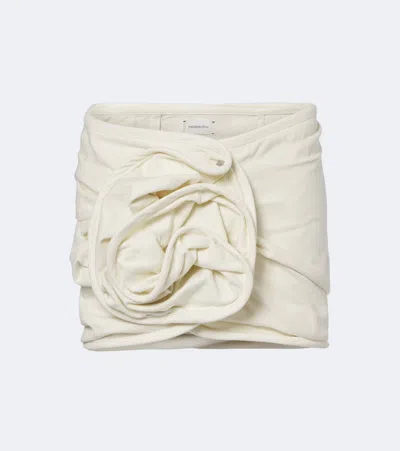 Magda Butrym Floral Knit Mini Skirt In Neutral