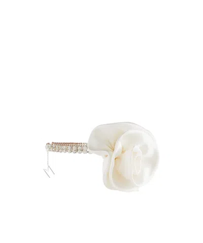 Magda Butrym Floral-appliqué Crystal-embellished Choker In White