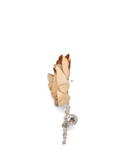 Magda Butrym Floral-applique Crystal-embellished Single Earring In White