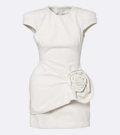 Magda Butrym Floral-appliqué Denim Minidress In White