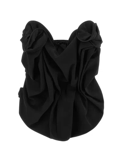 Magda Butrym Strapless Ruffled Dress Unique Detailing In Multi