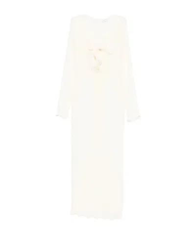 Magda Butrym Floral-applique Long-sleeved Maxi Dress In Pink
