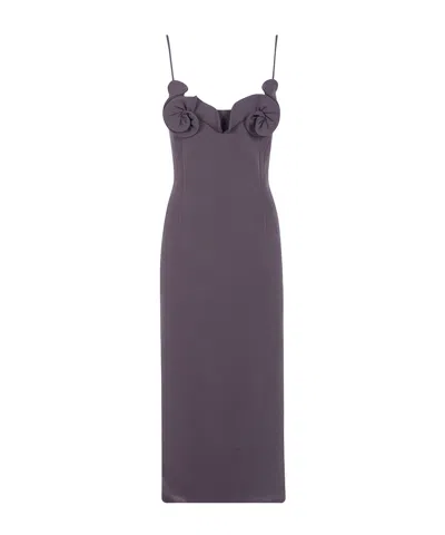Magda Butrym Floral-print Slip Dress In Gray