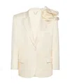 Magda Butrym '01' Blazer Featuring Floral Embellishment In Cream