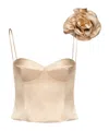 Magda Butrym Flower Appliqué Tank Top In Brown