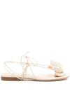 Magda Butrym Flower Crochet-knit Sandals In Neutral