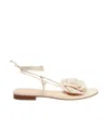 Magda Butrym Flat Sandal Crochet Flowers In Nude