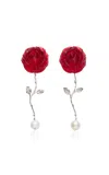Magda Butrym Flower-detail Drop Earrings In Red