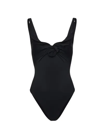 Magda Butrym Flower-detail Swimsuit In Black