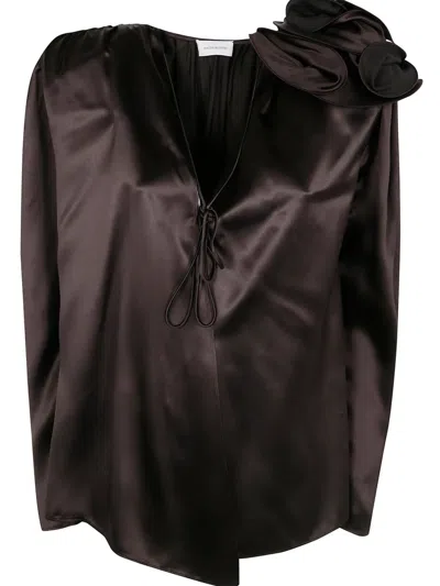 Magda Butrym Flower-detailing Top In Brown